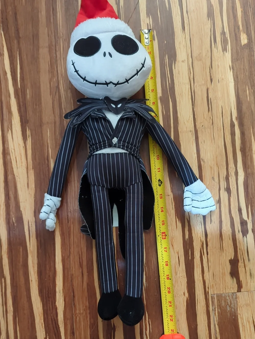 Disney Black & White Jack Skellington Plush with Red Hat Pom